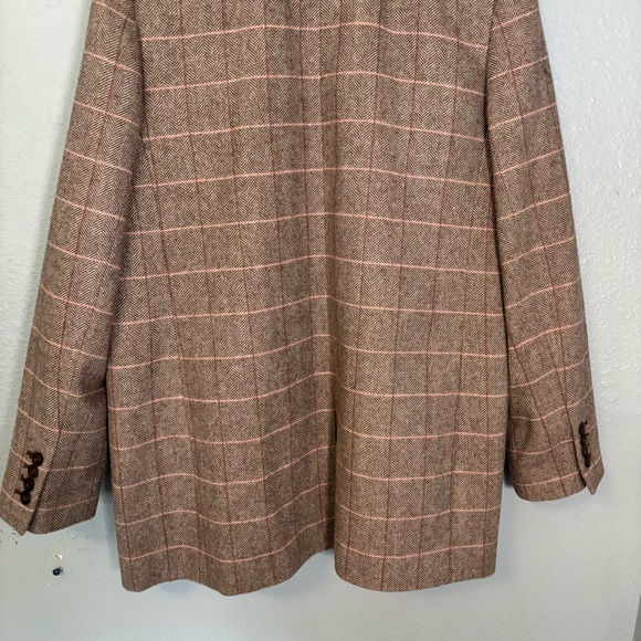 Madewell Womens Larsen Blazer in Plaid Herringbne Windw Weath Grove Brown - Picture 13 of 16